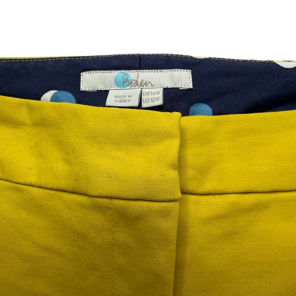 BODEN Women's Pants Yellow Size US 12R. Made in Turkey. 97% Cotton / 3% Elasta - Picture 2 of 13